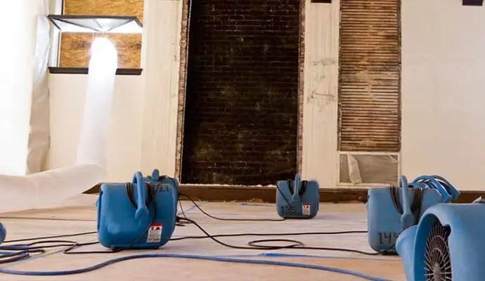 Slab leak water damage dried in a Hawthorne, CA home